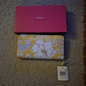 Trina Turk All Over Narcissus Large Zip Around Wallet